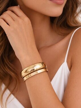 Zara Gold Double Cuff Bracelet